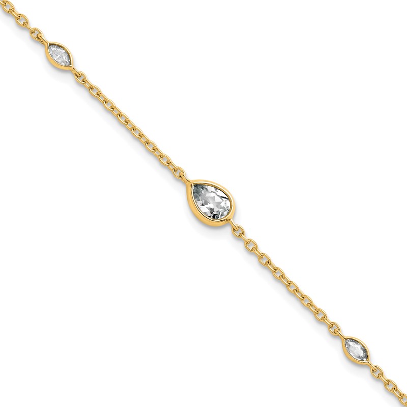 True Origin 14k 1/2 carat Lab Grown Diamond VS D E F 6.5 inch Bracelet with a 1 inch extension