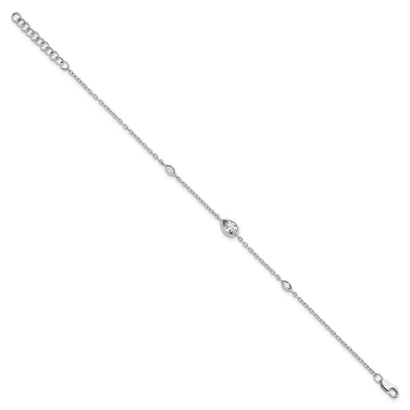 True Origin 14k White Gold 1/2 carat Lab Grown Diamond VS DEF 6.5 inch Bracelet with a 1 inch extension