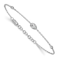 True Origin 14K White Gold 0.50 Carat Lab Grown Diamond VS+ F+ Bracelet with 1 in Extension Complete, 6.5" view 3
