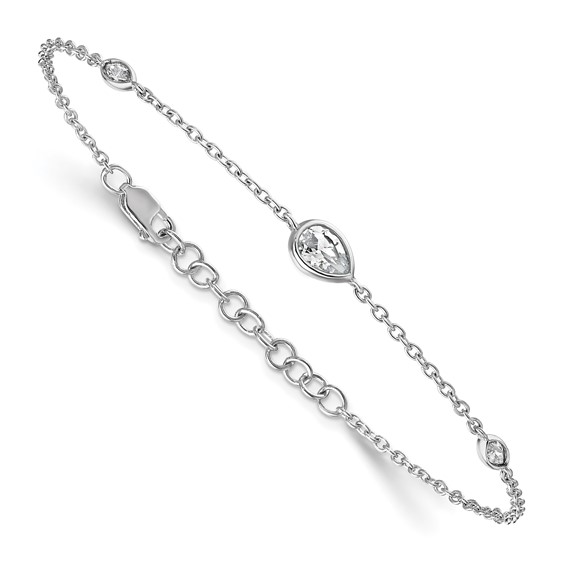 True Origin 14K White Gold 1/2 carat Lab Grown Diamond VS+ F+ 6.5 in with 1 in extension Complete Bracelet