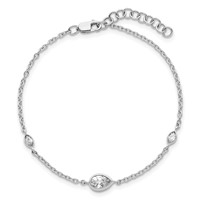 True Origin 14K White Gold 0.50 Carat Lab Grown Diamond VS+ F+ Bracelet with 1 in Extension Complete, 6.5" view 4