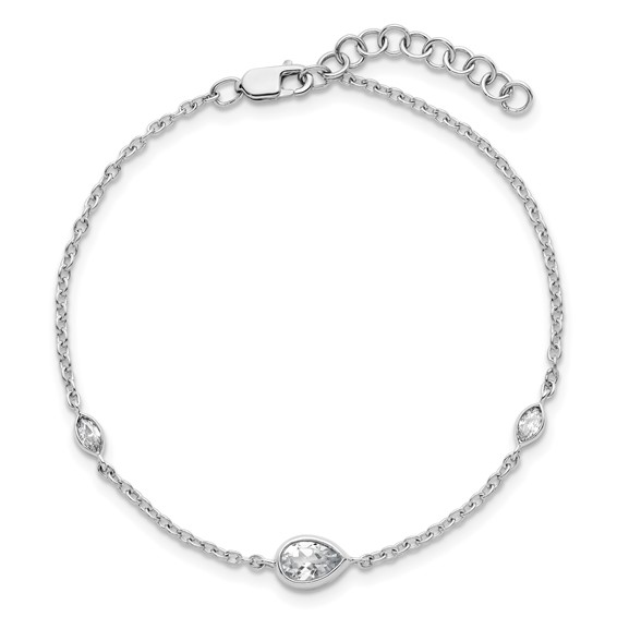 True Origin 14K White Gold 1/2 carat Lab Grown Diamond VS+ F+ 6.5 in with 1 in extension Complete Bracelet