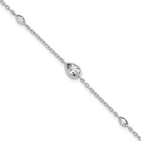 True Origin 14K White Gold 0.50 Carat Lab Grown Diamond VS+ F+ Bracelet with 1 in Extension Complete, 6.5" view 1