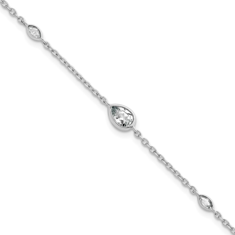 True Origin 14k White Gold 1/2 carat Lab Grown Diamond VS DEF 6.5 inch Bracelet with a 1 inch extension