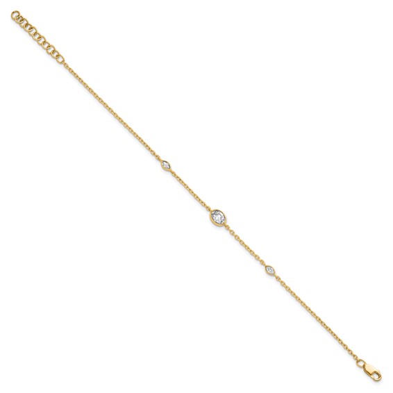 True Origin 14K Yellow Gold 3/8 carat Lab Grown Diamond VS+ F+ 6.5 in with 1 in extension Complete Bracelet