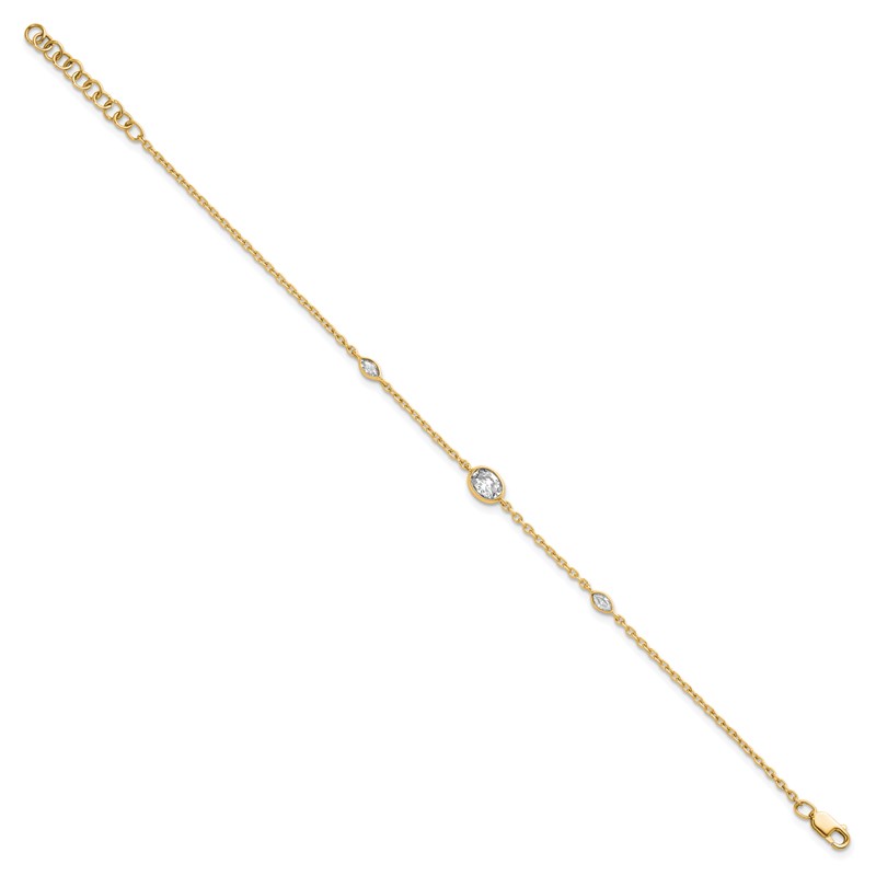 True Origin 14k 3/8 carat Lab Grown Diamond VS D E F 6.5 inch Bracelet with a 1 inch extension
