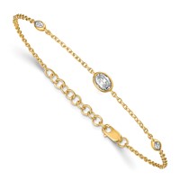 True Origin 14K Yellow Gold 0.38 Carat Lab Grown Diamond VS+ F+ Bracelet with 1 in Extension Complete, 6.5" view 3