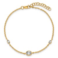 True Origin 14K Yellow Gold 0.38 Carat Lab Grown Diamond VS+ F+ Bracelet with 1 in Extension Complete, 6.5" view 4