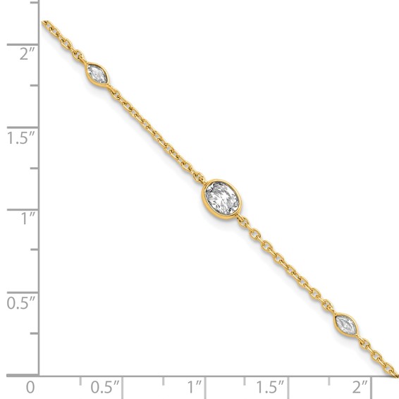 True Origin 14K Yellow Gold 3/8 carat Lab Grown Diamond VS+ F+ 6.5 in with 1 in extension Complete Bracelet