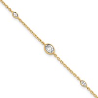 True Origin 14K Yellow Gold 0.38 Carat Lab Grown Diamond VS+ F+ Bracelet with 1 in Extension Complete, 6.5" view 1