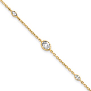 True Origin 14K Yellow Gold 3/8 carat Lab Grown Diamond VS+ F+ 6.5 in with 1 in extension Complete Bracelet