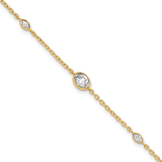 True Origin 14K Yellow Gold 3/8 carat Lab Grown Diamond VS+ F+ 6.5 in with 1 in extension Complete Bracelet