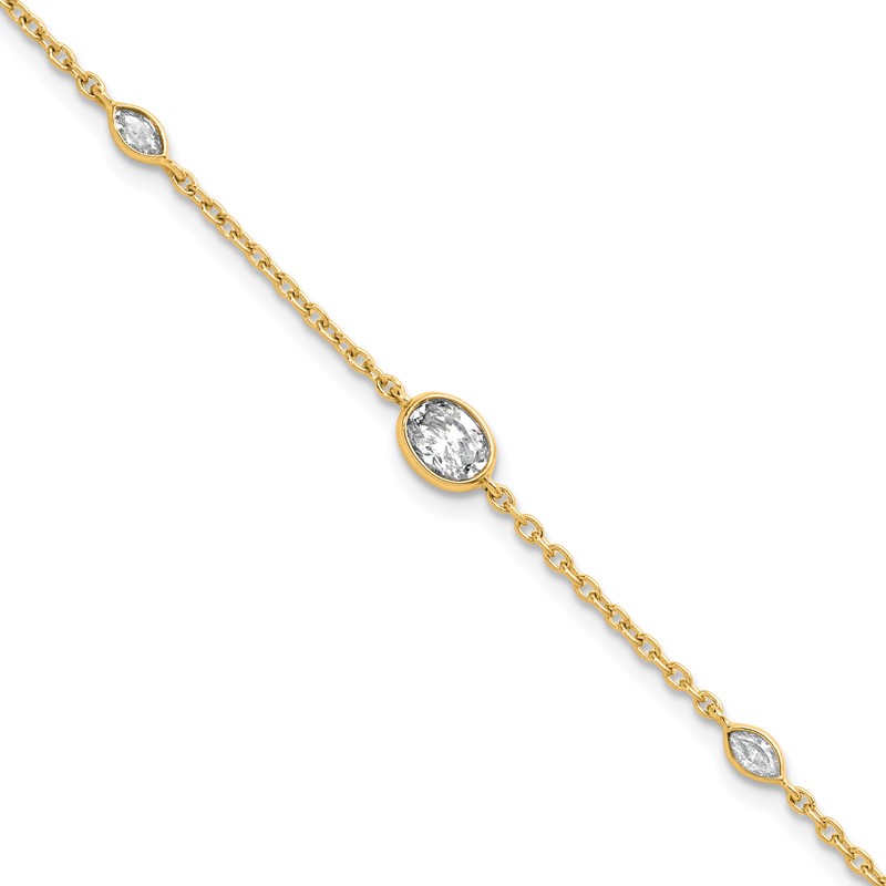 True Origin 14k 3/8 carat Lab Grown Diamond VS D E F 6.5 inch Bracelet with a 1 inch extension