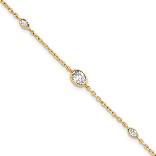True Origin 14K Yellow Gold 0.38 Carat Lab Grown Diamond VS+ F+ Bracelet with 1 in Extension Complete, 6.5"