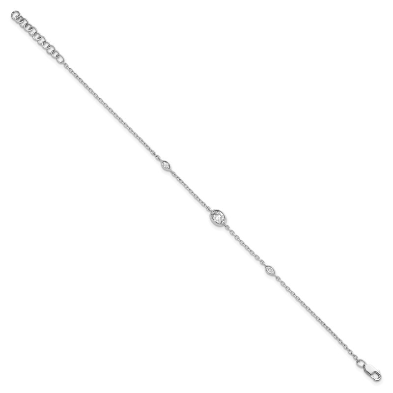 True Origin 14k White Gold 3/8 carat Lab Grown Diamond VS DEF 6.5 inch Bracelet with a 1 inch extension