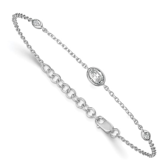 True Origin 14K White Gold 3/8 carat Lab Grown Diamond VS+ F+ 6.5 in with 1 in extension Complete Bracelet