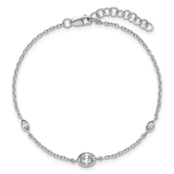 True Origin 14K White Gold 3/8 carat Lab Grown Diamond VS+ F+ 6.5 in with 1 in extension Complete Bracelet