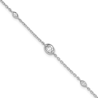 True Origin 14K White Gold 3/8 carat Lab Grown Diamond VS+ F+ 6.5 in with 1 in extension Complete Bracelet