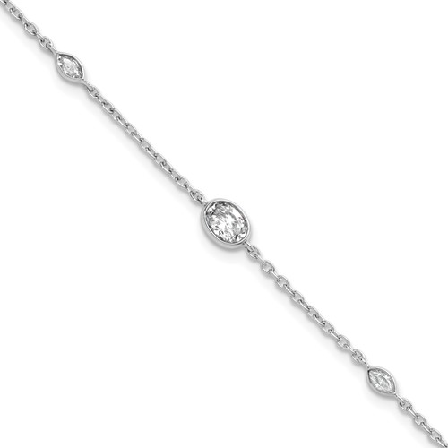 True Origin 14K White Gold 0.38 Carat Lab Grown Diamond VS+ F+ Bracelet with 1 in Extension Complete, 6.5"