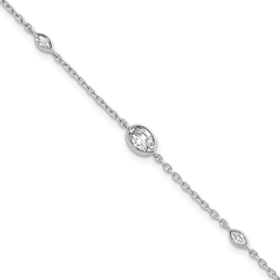 True Origin 14K White Gold 3/8 carat Lab Grown Diamond VS+ F+ 6.5 in with 1 in extension Complete Bracelet