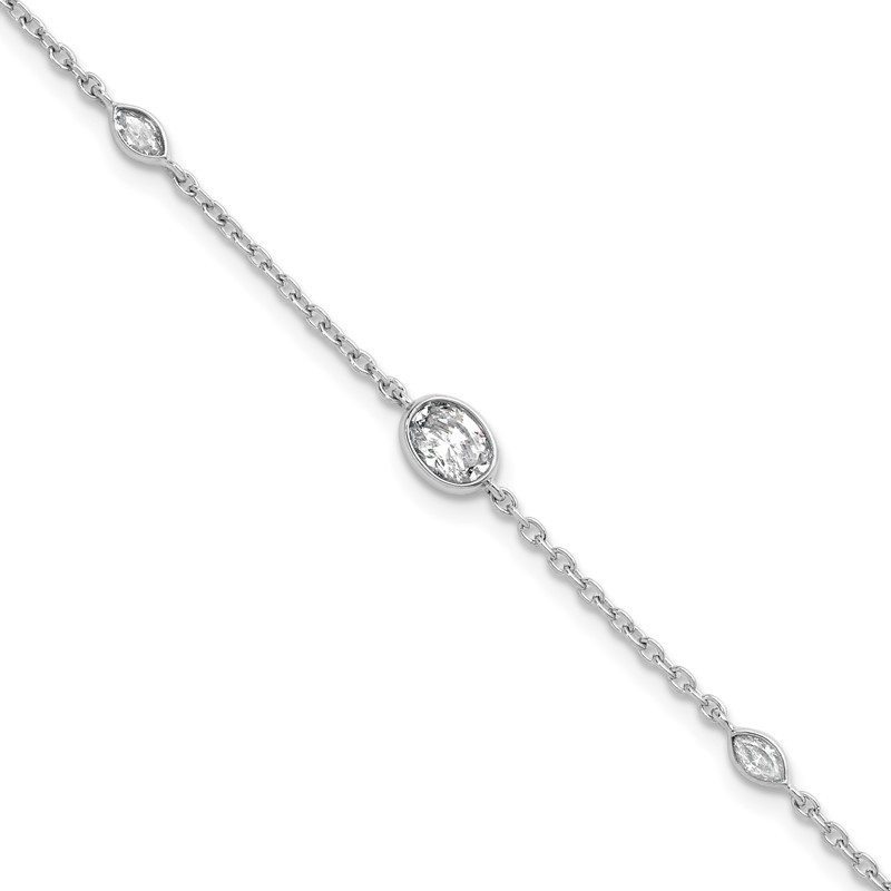True Origin 14k White Gold 3/8 carat Lab Grown Diamond VS DEF 6.5 inch Bracelet with a 1 inch extension