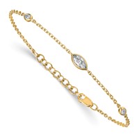 True Origin 14K Yellow Gold 0.50 Carat Lab Grown Diamond VS+ F+ Bracelet with 1 in Extension Complete, 6.5" view 3