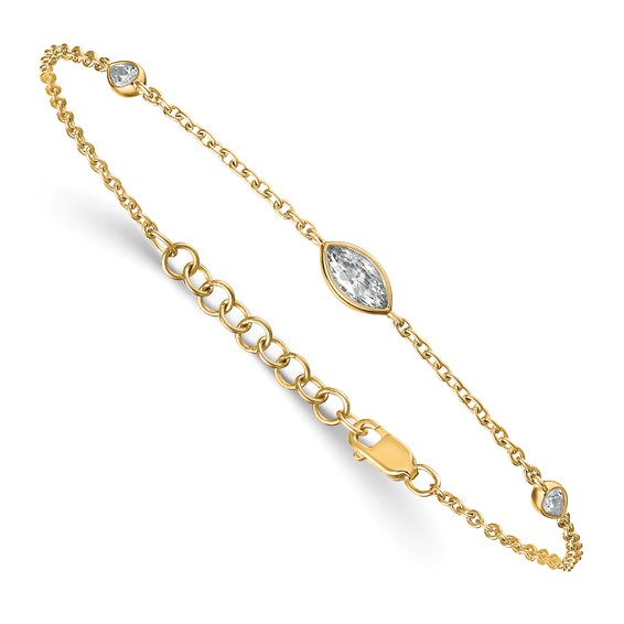 True Origin 14K Yellow Gold 1/2 carat Lab Grown Diamond VS+ F+ 6.5 in with 1 in extension Complete Bracelet
