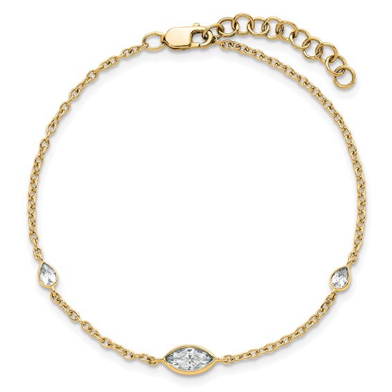 True Origin 14K Yellow Gold 1/2 carat Lab Grown Diamond VS+ F+ 6.5 in with 1 in extension Complete Bracelet