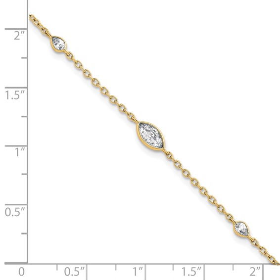 True Origin 14K Yellow Gold 1/2 carat Lab Grown Diamond VS+ F+ 6.5 in with 1 in extension Complete Bracelet