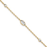 True Origin 14K Yellow Gold 0.50 Carat Lab Grown Diamond VS+ F+ Bracelet with 1 in Extension Complete, 6.5" view 1