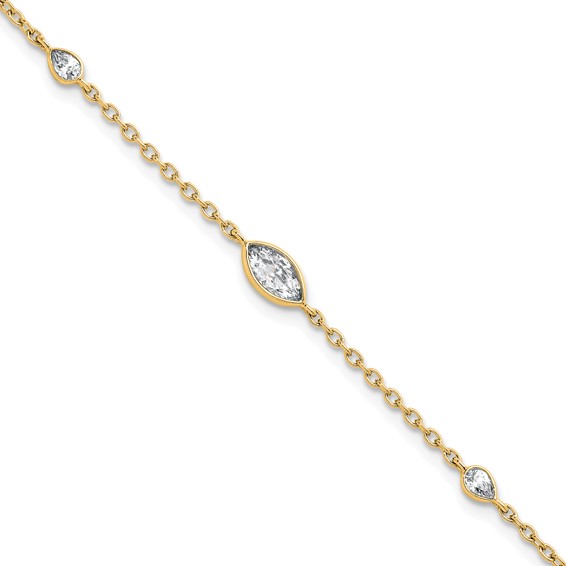 True Origin 14K Yellow Gold 1/2 carat Lab Grown Diamond VS+ F+ 6.5 in with 1 in extension Complete Bracelet