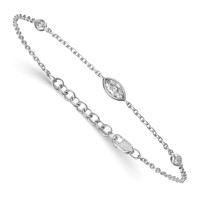 True Origin 14K White Gold 0.50 Carat Lab Grown Diamond VS+ F+ Bracelet with 1 in Extension Complete, 6.5" view 3