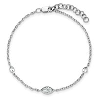 True Origin 14K White Gold 0.50 Carat Lab Grown Diamond VS+ F+ Bracelet with 1 in Extension Complete, 6.5" view 4