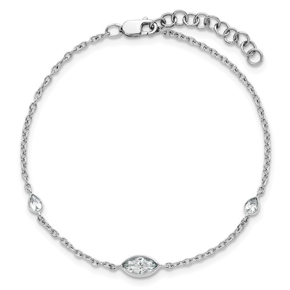 True Origin 14K White Gold 1/2 carat Lab Grown Diamond VS+ F+ 6.5 in with 1 in extension Complete Bracelet