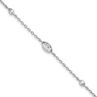 True Origin 14K White Gold 0.50 Carat Lab Grown Diamond VS+ F+ Bracelet with 1 in Extension Complete, 6.5" view 1