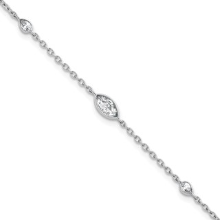 True Origin 14K White Gold 1/2 carat Lab Grown Diamond VS+ F+ 6.5 in with 1 in extension Complete Bracelet