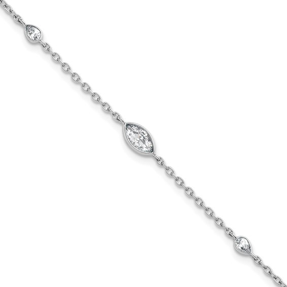 True Origin 14K White Gold 1/2 carat Lab Grown Diamond VS+ F+ 6.5 in with 1 in extension Complete Bracelet