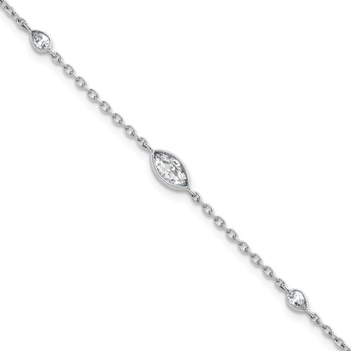 True Origin 14K White Gold 0.50 Carat Lab Grown Diamond VS+ F+ Bracelet with 1 in Extension Complete, 6.5"