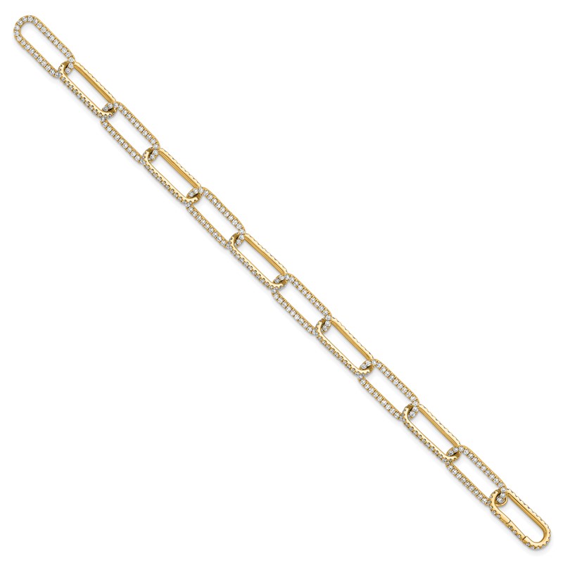 True Origin 14k 3 1/2 carat Lab Grown Diamond VS+ F+ 7 inch Link Bracelet with a 1 inch extension