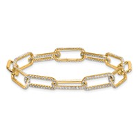 True Origin 14K Yellow Gold 4 Carat Lab Grown Diamond VS+ F+ Bracelet with 1 in Extension Complete Link, 8" view 3