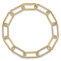 True Origin 14K Yellow Gold 4 Carat Lab Grown Diamond VS+ F+ Bracelet with 1 in Extension Complete Link, 8" view 4