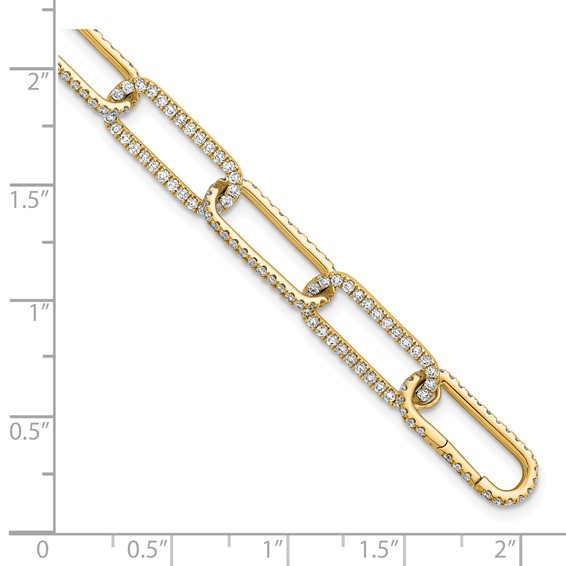 True Origin 14K Yellow Gold 3 1/2 carat Lab Grown Diamond VS+ F+ 7 in with 1 in extension Complete Link Bracelet