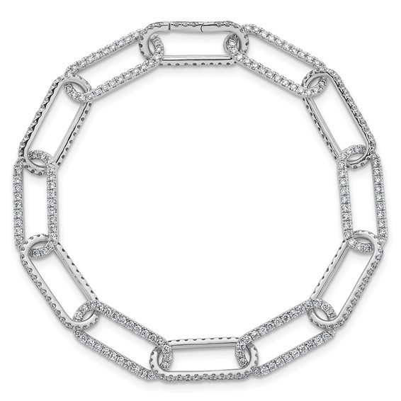 True Origin 14K White Gold 3 1/2 carat Lab Grown Diamond VS+ F+ 7 in with 1 in extension Complete Link Bracelet