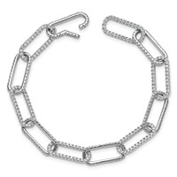 True Origin 14K White Gold 3.50 Carat Lab Grown Diamond VS+ F+ Bracelet with 1 in Extension Complete Link, 7" view 5