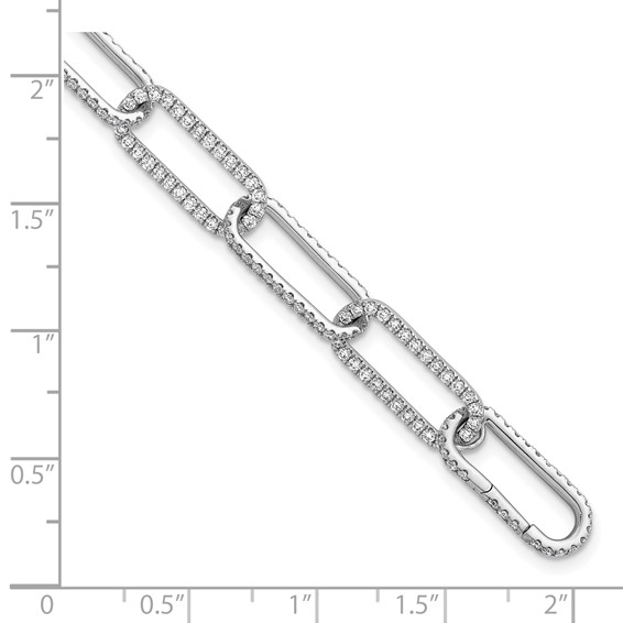 True Origin 14K White Gold 3 1/2 carat Lab Grown Diamond VS+ F+ 7 in with 1 in extension Complete Link Bracelet