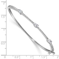 True Origin 14K White Gold 1.38 Carat Lab Grown Diamond VS+ F+ Complete Hinged Bangle, 6.75" view 3