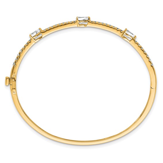 True Origin Lab Grown Diamond Round and Pear Hinged Bangles