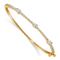 True Origin 14K Yellow Gold 1.38 Carat Lab Grown Diamond VS+ F+ Complete Hinged Bangle, 6.75" view 1