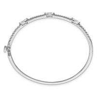 True Origin 14K White Gold 1.62 Carat Lab Grown Diamond VS+ F+ Complete Hinged Bangle, 6.75" view 2