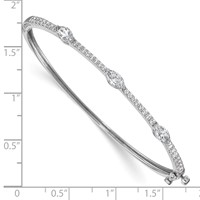 True Origin 14K White Gold 1.62 Carat Lab Grown Diamond VS+ F+ Complete Hinged Bangle, 6.75" view 3